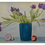 Lila Tulpen, 2020 / Öl/Leinwand / 70 x 50 cm  